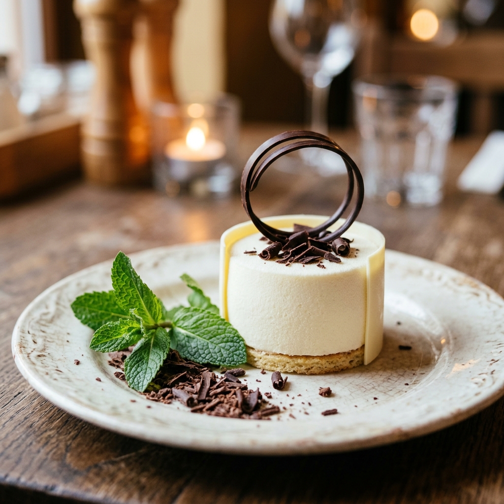 Gourmet white mousse pastry