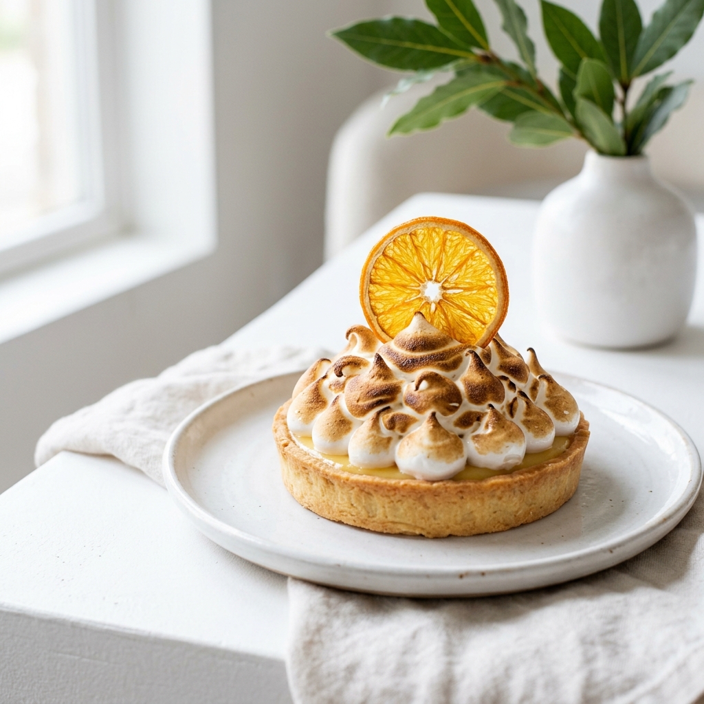 Orange lemon meringue tart