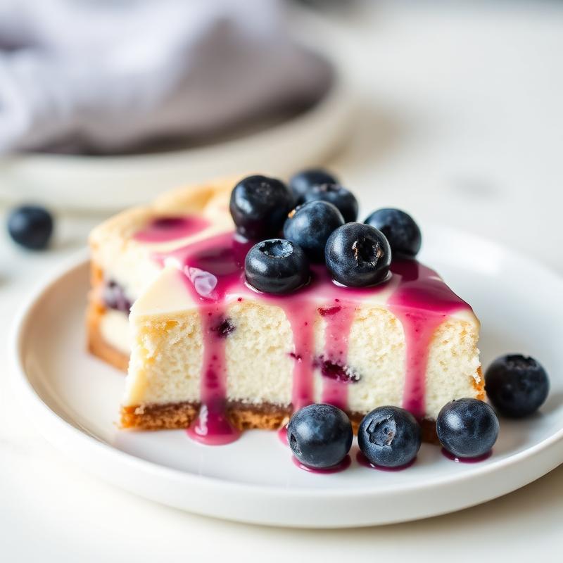Blueberry cheesecake slice